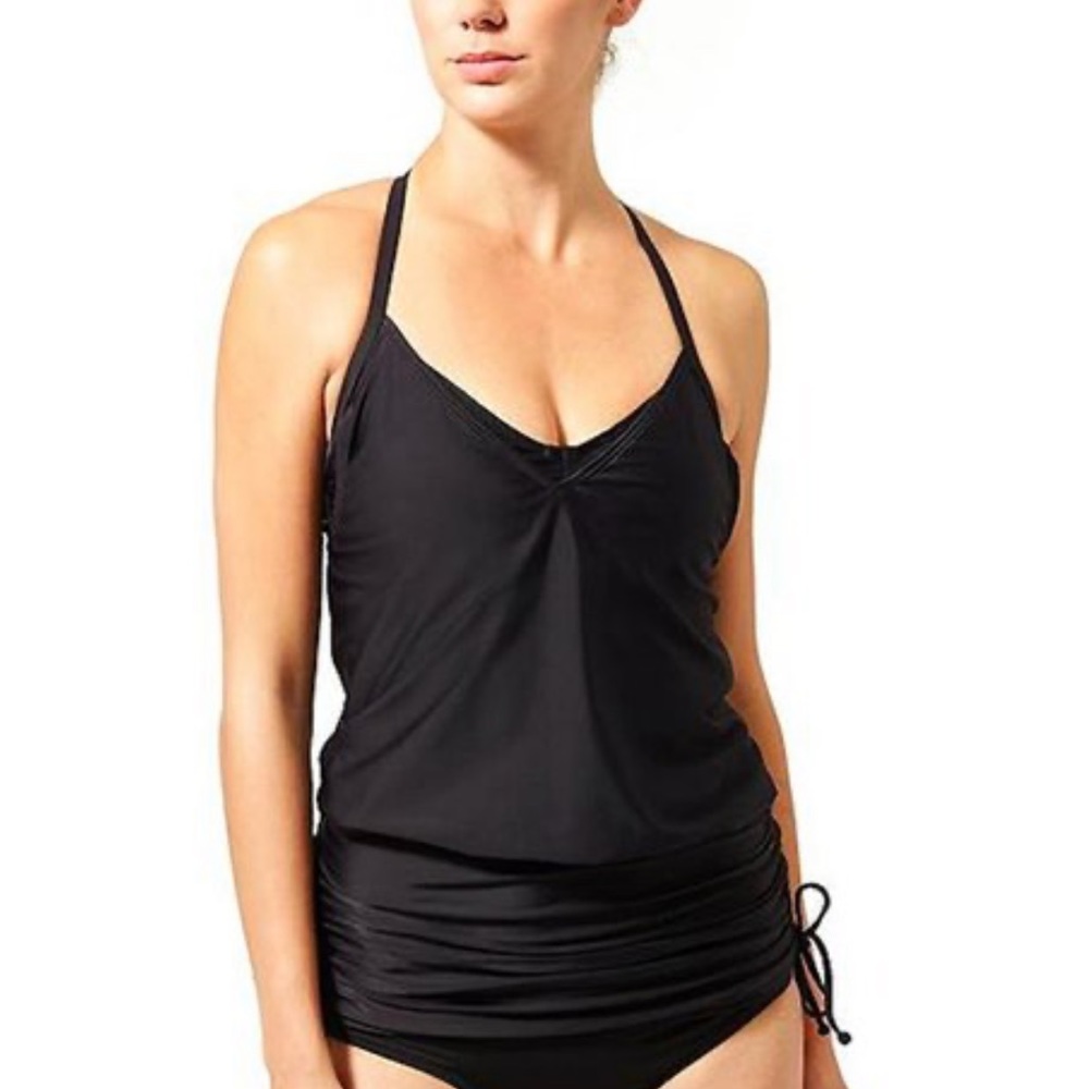 Athleta Side Scrunch Tankini 34 D/DD